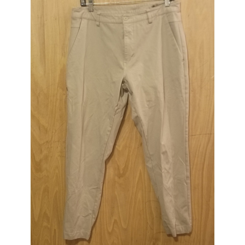 BYLT Premium Basics Everyday Pant Mens 36 Khaki Tan Tapered Jogger Cuffs Pockets